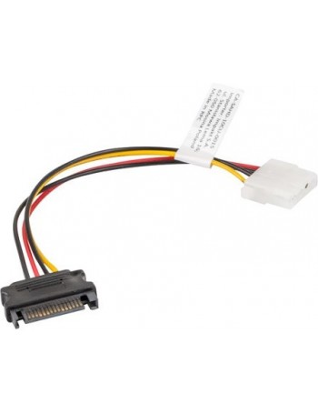 Lanberg CA-SAHD-10CU-0015 cabo SATA 0,15 m SATA 13-pin + Molex (4-pin) SATA 15-pin Preto, Vermelho, Amarelo