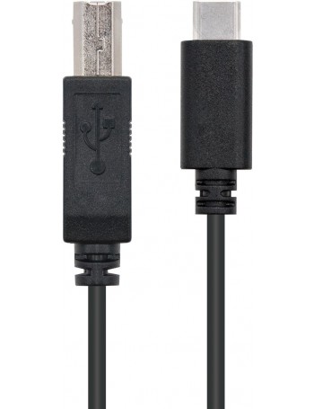 Nanocable USB 2.0, 1m cabo USB USB C USB B Preto