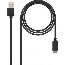 Nanocable USB 2.0, 2m cabo USB USB C 2 x USB A Preto