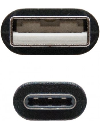 Nanocable USB 2.0, 2m cabo USB USB C 2 x USB A Preto