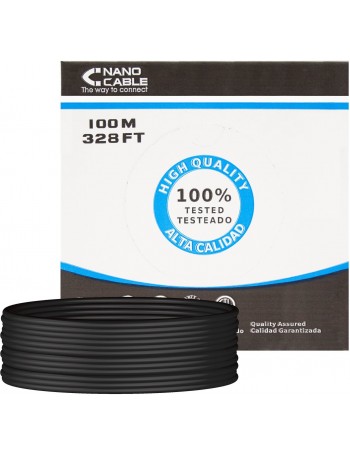 Nanocable 10.20.0502-EXT-BK cabo de rede 100 m Cat6 U UTP (UTP) Preto