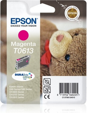 Epson Teddybear Tinteiro Magenta T0613 Tinta DURABrite Ultra (c alarme RF+AM)