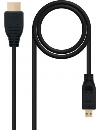 Nanocable HDMI, 0.8m cabo HDMI 0,8 m HDMI Type A (Standard) HDMI Type D (Micro) Preto