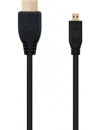 Nanocable HDMI, 0.8m cabo HDMI 0,8 m HDMI Type A (Standard) HDMI Type D (Micro) Preto