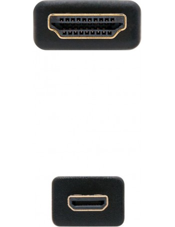 Nanocable HDMI, 0.8m cabo HDMI 0,8 m HDMI Type A (Standard) HDMI Type D (Micro) Preto