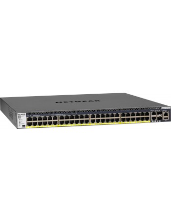 Netgear M4300-52G-PoE+ 550W PSU Gerido L2 L3 L4 Gigabit Ethernet (10 100 1000) Preto 1U Apoio Power over Ethernet (PoE)