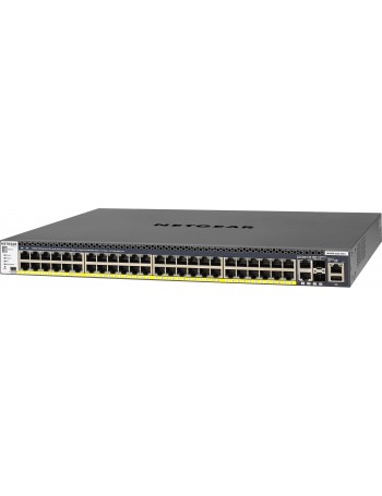 Netgear M4300-52G-PoE+ 550W PSU Gerido L2 L3 L4 Gigabit Ethernet (10 100 1000) Preto 1U Apoio Power over Ethernet (PoE)