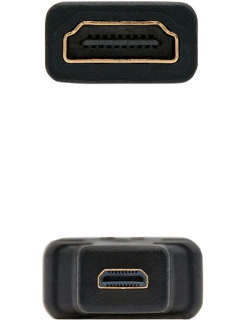 Nanocable 10.15.1206 cabo de interface adaptador de género HDMI Micro HDMI Preto