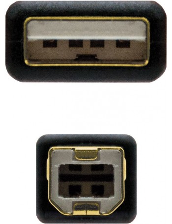 Nanocable 10.01.1204 cabo USB 4 m 2.0 USB A USB B Preto