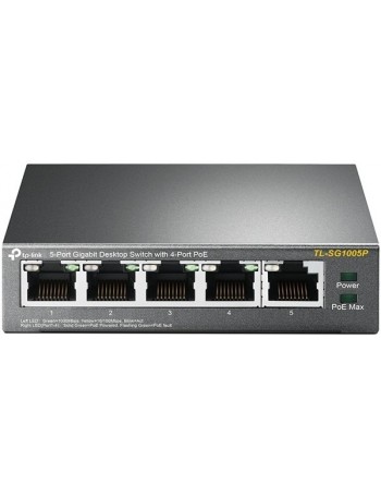 TP-LINK TL-SG1005P Não-gerido Gigabit Ethernet (10 100 1000) Preto Apoio Power over Ethernet (PoE)