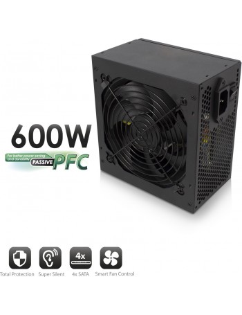 Ewent EW3908 fonte de alimentação 600 W 20+4 pin ATX ATX Preto