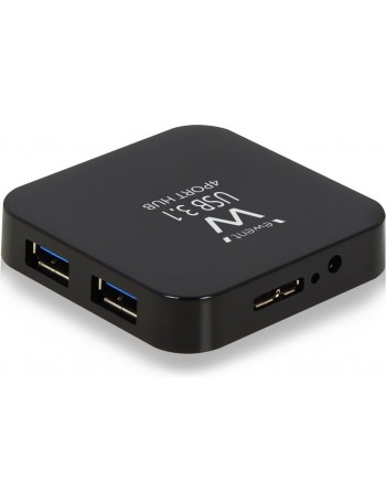 Ewent EW1134 hub de interface USB 3.2 Gen 2 (3.1 Gen 2) Type-A 5000 Mbit s Preto