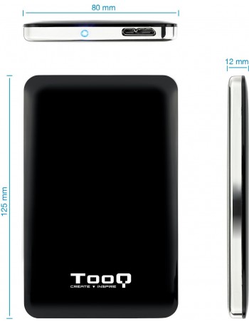 TooQ TQE-2538B Caixa para Discos Rígidos 2.5" Caixa de disco rígido Preto, Cinzento