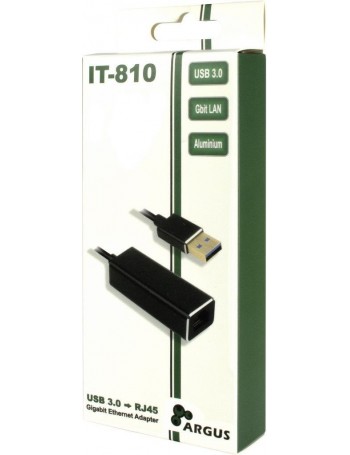 Inter-Tech ARGUS IT-810 USB 3.0 RJ-45 Preto