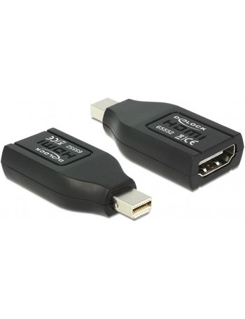 DeLOCK 65552 cabo de interface adaptador de género mini Displayport HDMI Preto