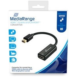 MediaRange MRCS176 adaptador de cabo de vídeo 0,15 m Mini DisplayPort HDMI Preto