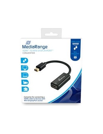 MediaRange MRCS176 adaptador de cabo de vídeo 0,15 m Mini DisplayPort HDMI Preto