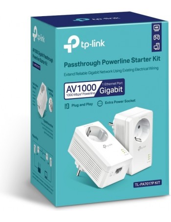 TP-LINK TL-PA7017P KIT adaptador de rede elétrica 1000 Mbit s Ethernet LAN Branco 2 unidade(s)