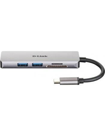 D-Link DUB-M530 base & duplicador de portas Com fios USB 3.2 Gen 1 (3.1 Gen 1) Type-C Alumínio, Preto