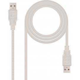 Nanocable 10.01.0302 cabo USB 1 m 2.0 USB A Bege