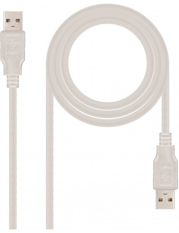 Nanocable 10.01.0302 cabo USB 1 m 2.0 USB A Bege