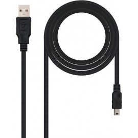 Nanocable 10.01.0400 cabo USB 0,5 m 2.0 USB A Mini-USB B Preto