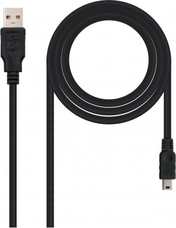 Nanocable 10.01.0401 cabo USB 1 m 2.0 USB A Mini-USB B Preto