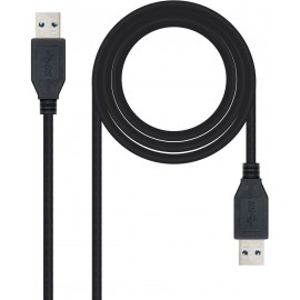 Nanocable 10.01.1002-BK cabo USB 2 m 3.2 Gen 1 (3.1 Gen 1) USB A Preto