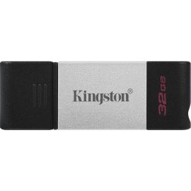 Kingston Technology DataTraveler 80 unidade de memória USB 32 GB USB Type-C 3.2 Gen 1 (3.1 Gen 1) Preto, Prateado