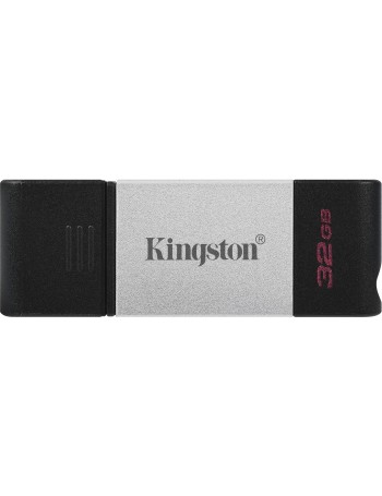 Kingston Technology DataTraveler 80 unidade de memória USB 32 GB USB Type-C 3.2 Gen 1 (3.1 Gen 1) Preto, Prateado