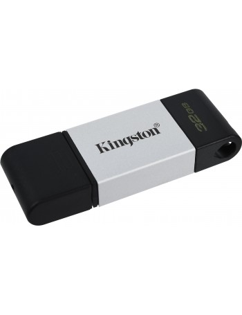 Kingston Technology DataTraveler 80 unidade de memória USB 32 GB USB Type-C 3.2 Gen 1 (3.1 Gen 1) Preto, Prateado