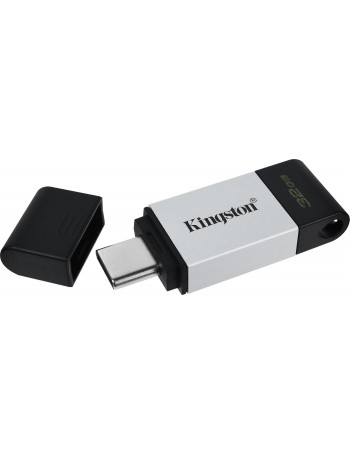 Kingston Technology DataTraveler 80 unidade de memória USB 32 GB USB Type-C 3.2 Gen 1 (3.1 Gen 1) Preto, Prateado