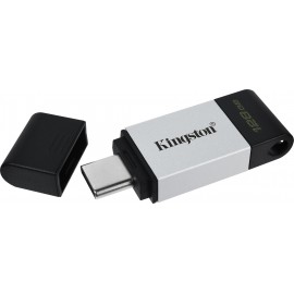 Kingston Technology DataTraveler 80 unidade de memória USB 128 GB USB Type-C 3.2 Gen 1 (3.1 Gen 1) Preto, Prateado