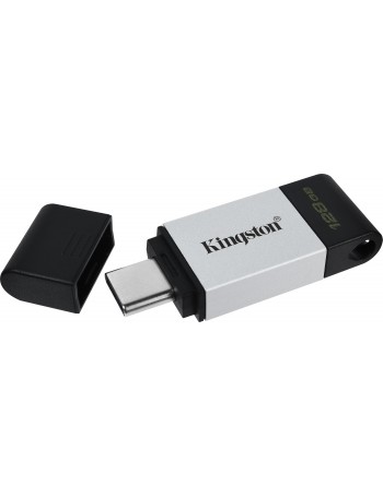 Kingston Technology DataTraveler 80 unidade de memória USB 128 GB USB Type-C 3.2 Gen 1 (3.1 Gen 1) Preto, Prateado