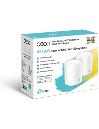 TP-LINK Deco X20 (2-pack) router sem fios Dual-band (2,4 GHz   5 GHz) Gigabit Ethernet Branco