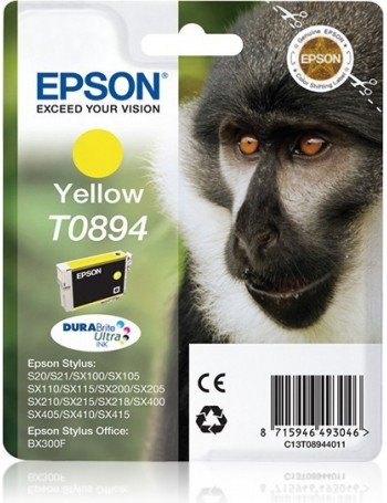 Epson Monkey Tinteiro Amarelo T0894 Tinta DURABrite Ultra (c alarme RF+AM)