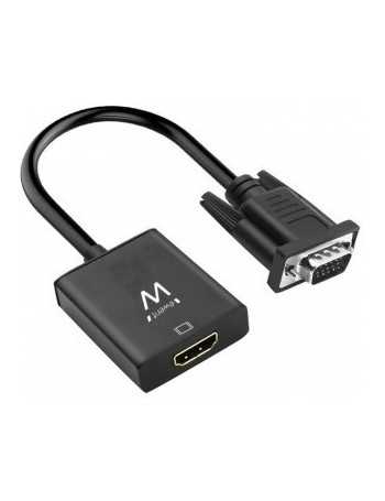 Ewent EW9866 cabo de interface adaptador de género VGA-15pin HDMI, 3.5mm Preto