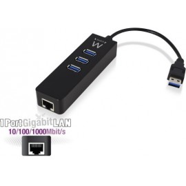 Ewent EW1140 hub de interface USB 3.2 Gen 1 (3.1 Gen 1) Type-A 5000 Mbit s Preto