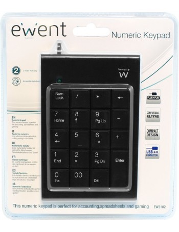 Ewent EW3102 teclado numérico USB PC server Preto