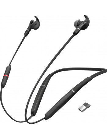 Jabra Evolve 65e MS & Link 370 Auscultadores Fita de pescoço Preto