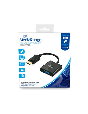 MediaRange MRCS173 adaptador de cabo de vídeo 0,15 m VGA (D-Sub) DisplayPort Preto