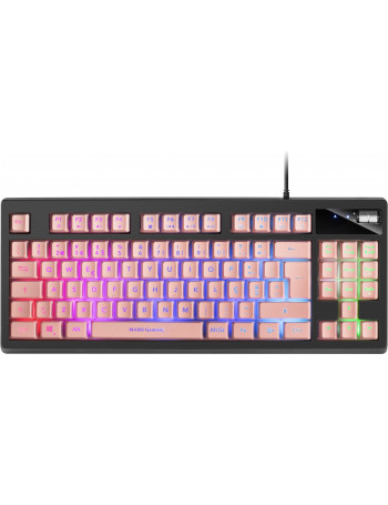 Mars Gaming MKAXPPT teclado USB Português Preto, Rosa