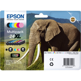 Epson Elephant C13T24384011 tinteiro Original Preto, Ciano, Ciano claro, Magenta claro, Magenta, Amarelo 1 unidade(s)