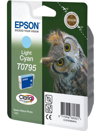 Epson Owl Tinteiro Cyan Claro T0795 Tinta Claria Photographic