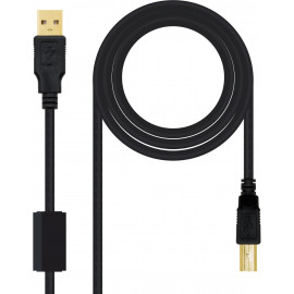 Nanocable 10.01.1203 cabo USB 3 m 2.0 USB A USB B Preto