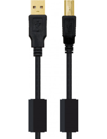 Nanocable 10.01.1202 cabo USB 2 m 2.0 USB A USB B Preto