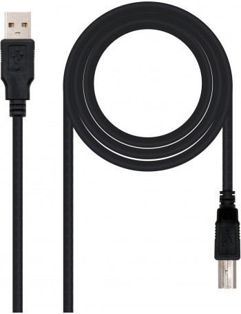 Nanocable 10.01.0102-BK cabo USB 1 m 2.0 USB A USB B Preto