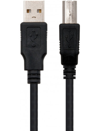 Nanocable 10.01.0102-BK cabo USB 1 m 2.0 USB A USB B Preto