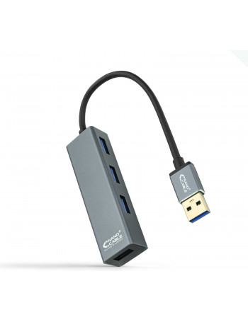 Nanocable 10.16.4402 hub de interface USB 3.2 Gen 1 (3.1 Gen 1) Type-A Cinzento