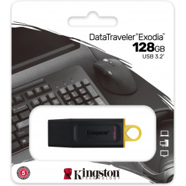 Kingston Technology DataTraveler Exodia unidade de memória USB 128 GB USB Type-A 3.2 Gen 1 (3.1 Gen 1) Preto